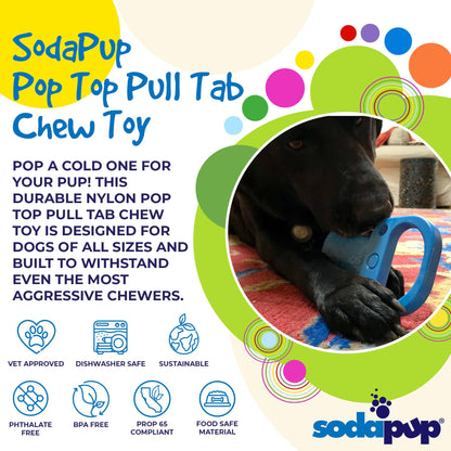 SodaPup Pop Top Pull Tab Ultra Durable Nylon Dog Chew Toy for power chewers.