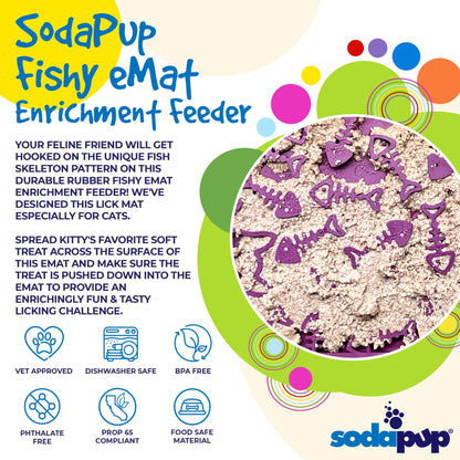 SodaPup Fishy Design EMat Enrichment Lick Mat - Small-sized enrichment feeder.