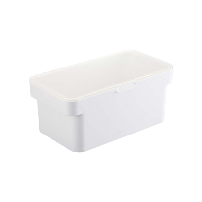 This Yamazaki Home Airtight Pet Food Container, available in three sizes, is ideal for kibble storage with its rectangular white design and matching snug-fitting lid that keeps contents fresh. Its clean, minimalist appearance makes it perfect for organizing items and complements any space effortlessly.