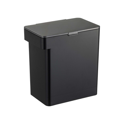 Airtight Pet Food Container in black by Yamazaki Home features a rectangular design with a flat top and side opening, making it both discreet and functional for blending into your space. Its smooth, matte surface not only complements your decor but also keeps pet food fresh and easily accessible.