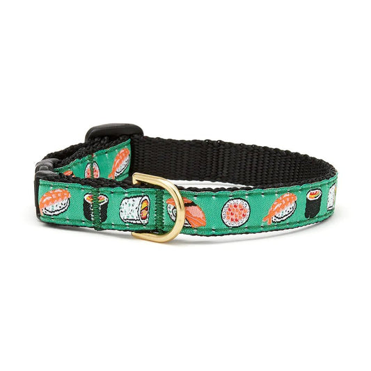 An Up Country Sushi Small Breed Dog Collar, adorned with sushi, perfect for small breeds.