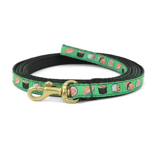 An Up Country Sushi Small Breed Dog Lead for small dogs with sushi on it.